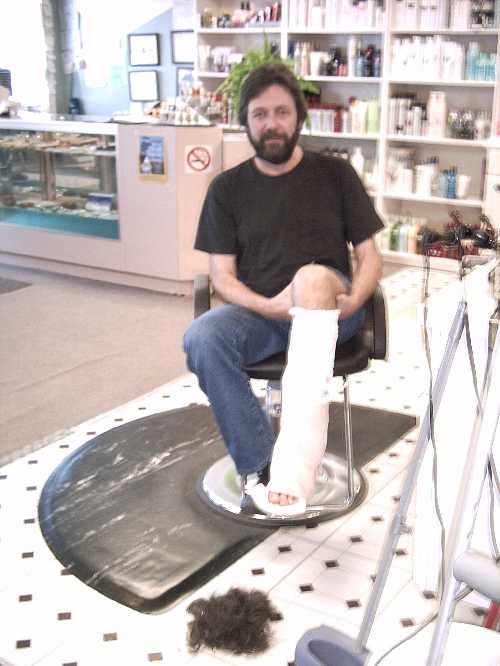 Same time but with hair on floor